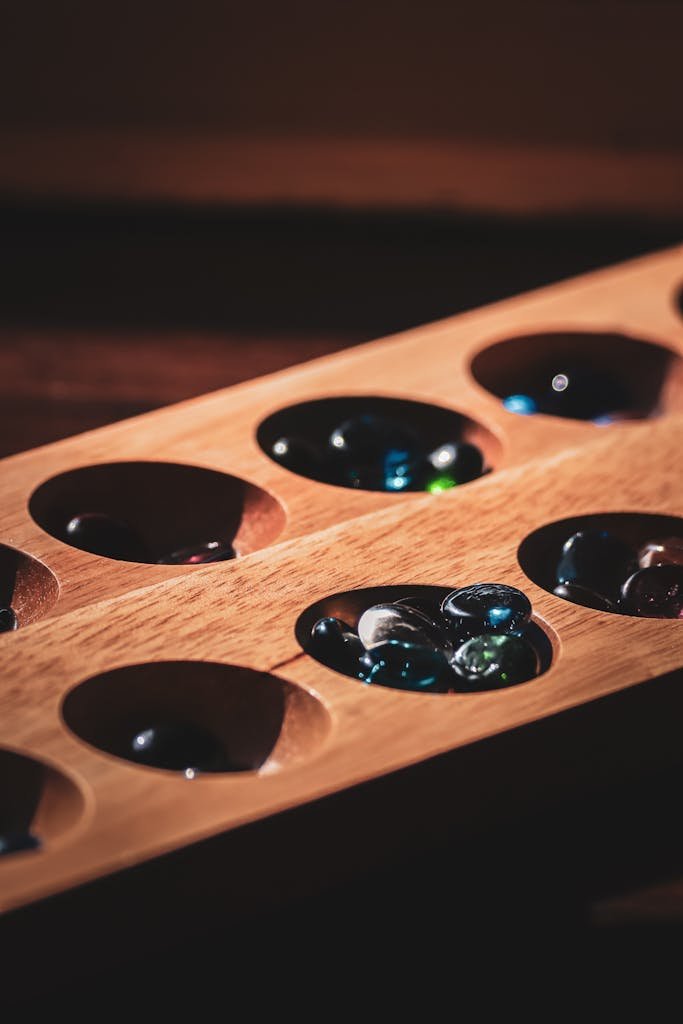 Mancala in Close Up Shot