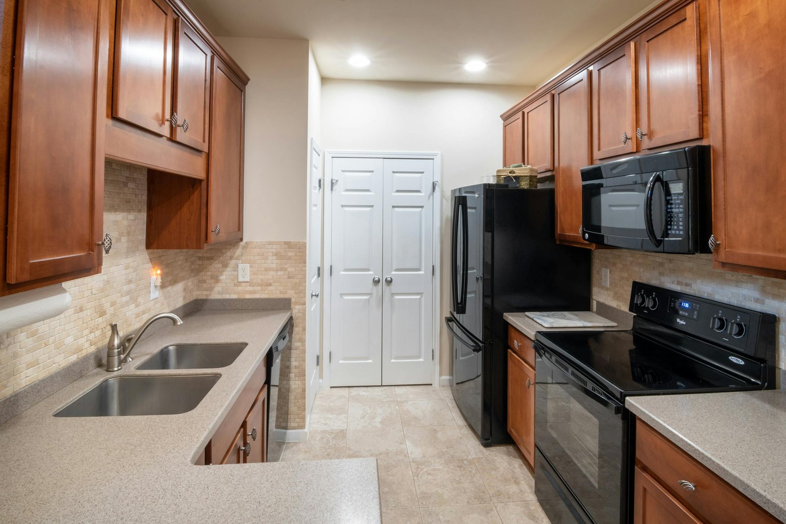 Wooden Kitchen Cabinets and Sink