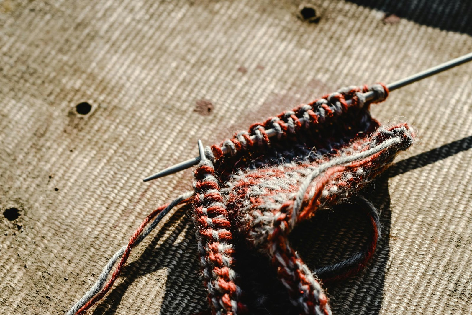 Close-Up Shot of Knitting Needles